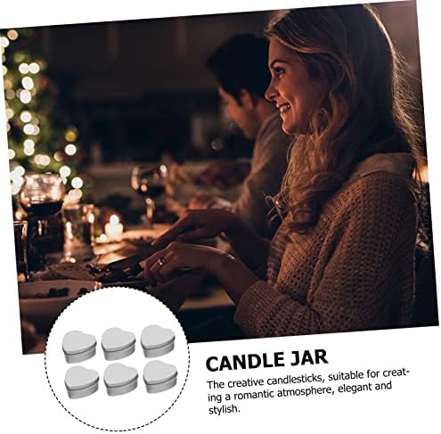 NUOBESTY Heart-Shaped Tinplate Candle Storage Jar