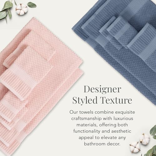 NY Loft 100 Cotton Bath Towel Set 4 Pack Light Pink