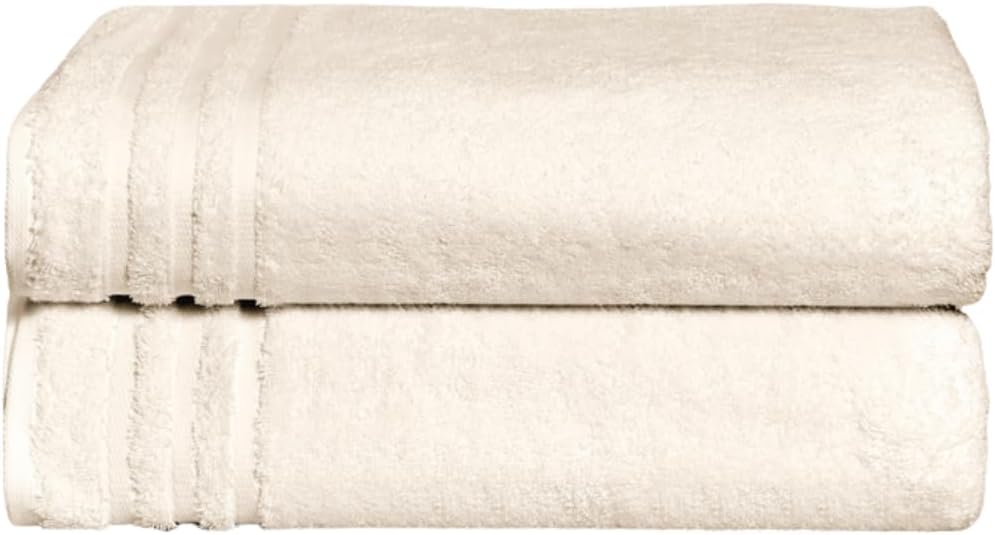 Luxury Bath Towel Set 2 Pieces 30x58 Inches Organic Turkish Cotton