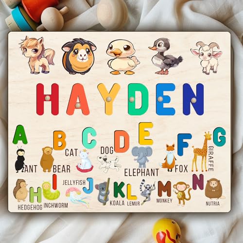 Personalized Wooden Name Puzzle for Baby 1-3 Years