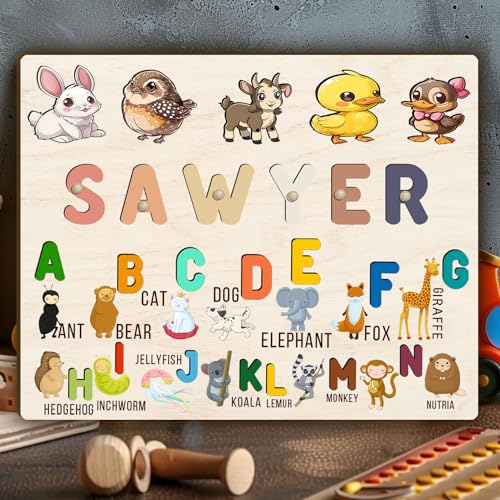 Personalized Wooden Name Puzzle for Baby Boy or Girl