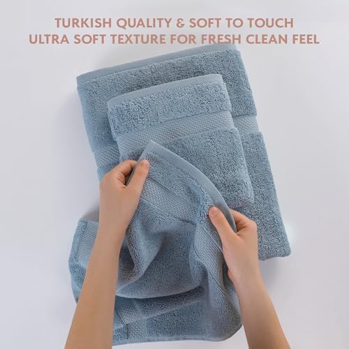 TrendShine Indigo 100 Turkish Cotton Towel Set of 6
