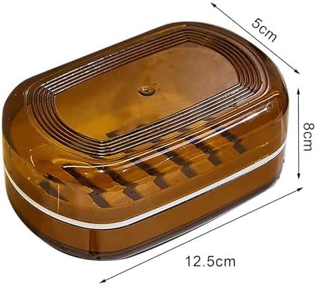 Loyliawa Double Layer Soap Dish with Lid and Draining Rack