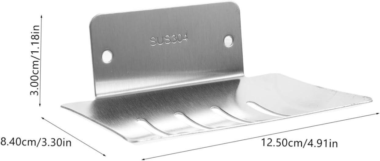 Luxshiny Wall-Mounted Soap Holder with Silver Design