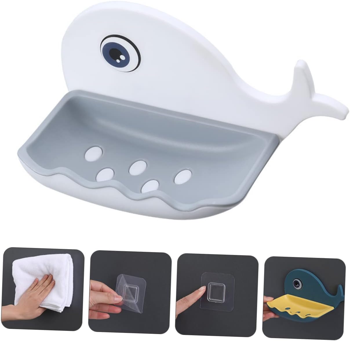 Whale Shaped Wall Mounted Soap Holder