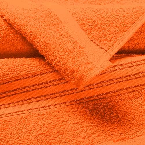 BOUTIQUO 2 Pack 28x55 Cotton Bath Towels Orange