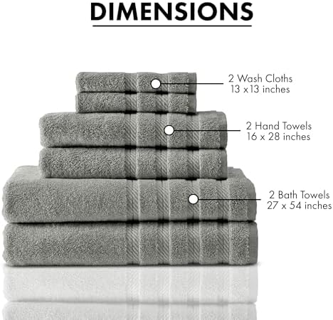 Classic Turkish Towels CTT - 6 Piece Luxury Set