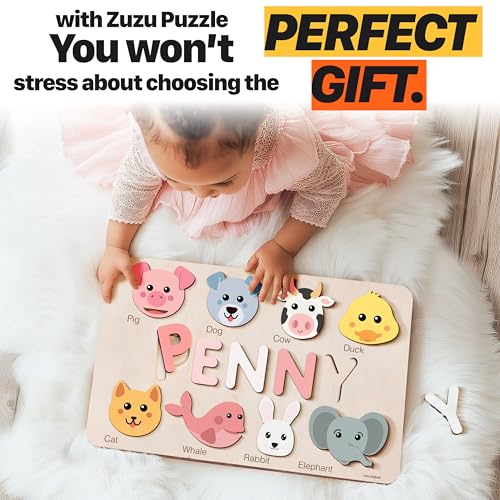 Zuzu Puzzle Personalized Wooden Name Puzzle for Toddlers