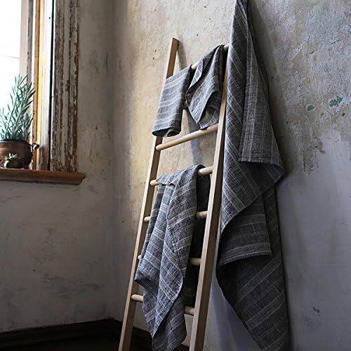 LinenMe Multistripe Bath Towel Set - Black Natural