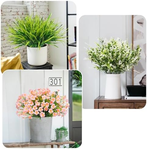 36pcs Mixed Pink Artificial Plants for Outdoor Decor
