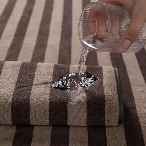 Oliven 18 Pcs Brown Cabana Stripe Towel Set