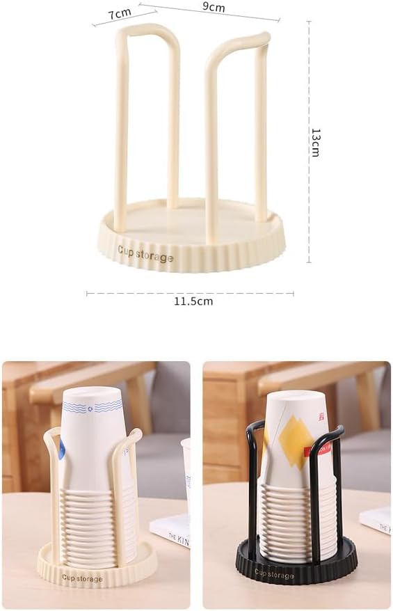 2PCS Black White Plastic Cup Dispenser Holder