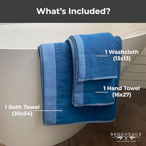 BedVoyage Luxury 3pc Bamboo Viscose Towel Set
