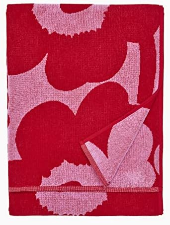 MARIMEKKO Unikko Cotton Terry Bath Towel Red