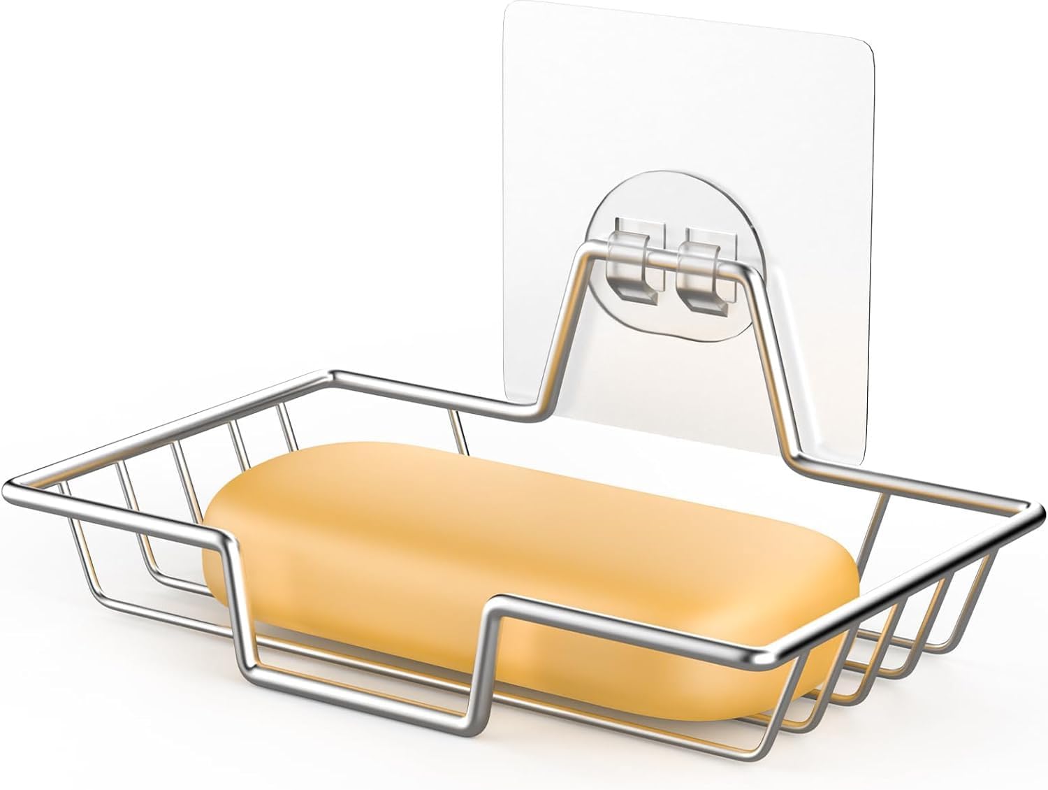 AKOAK 1 Pack Wall-Mounted Soap Dish Holder - Silver