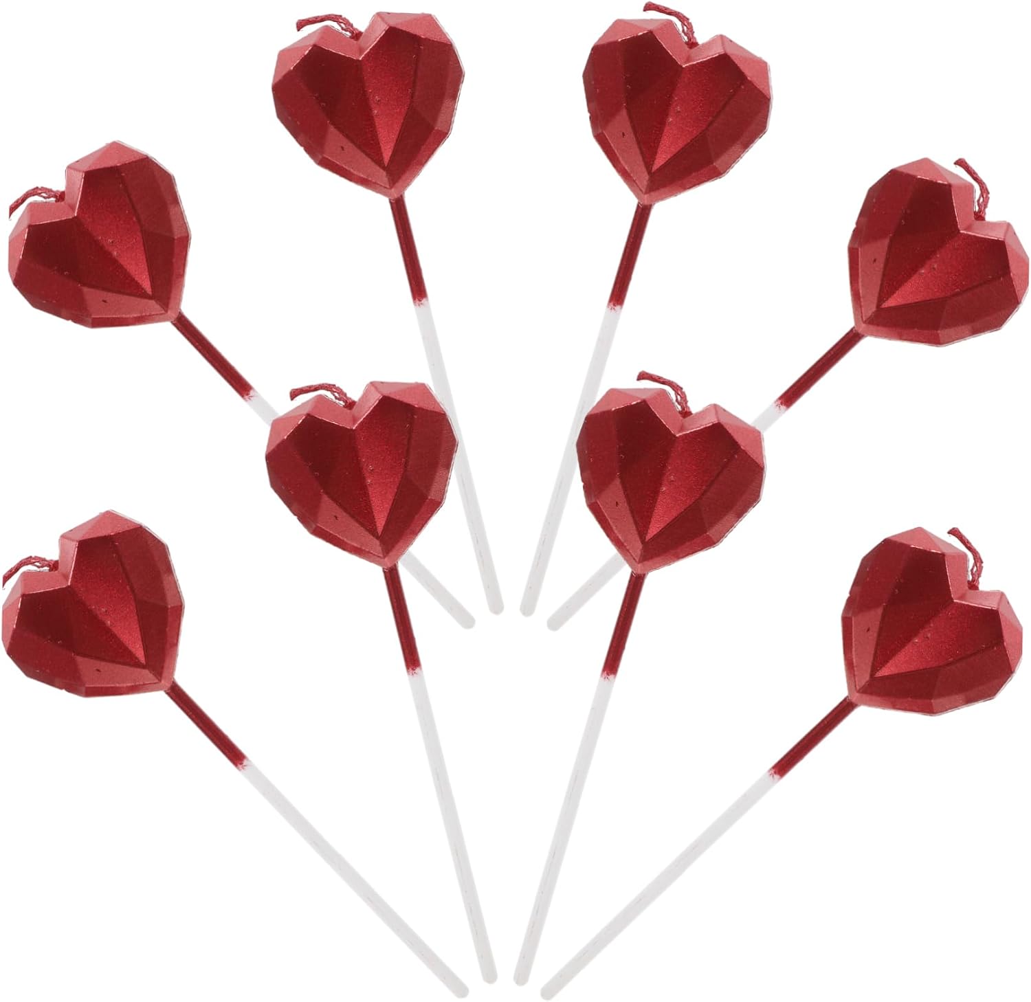 Happyyami 8pcs Unique Heart Birthday Candles