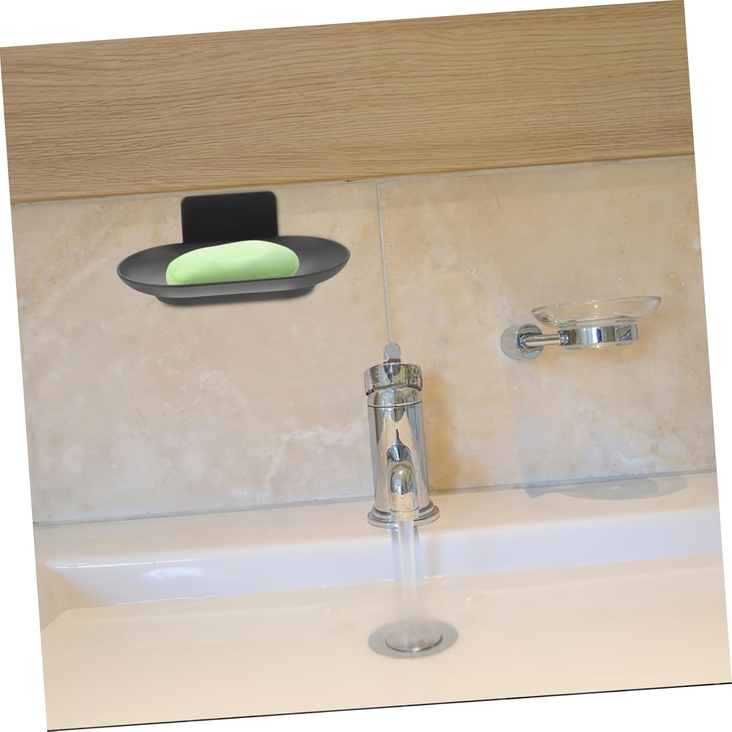 BESTYASH Wall Mount Soap Dish Holder Aluminum Self-Draining