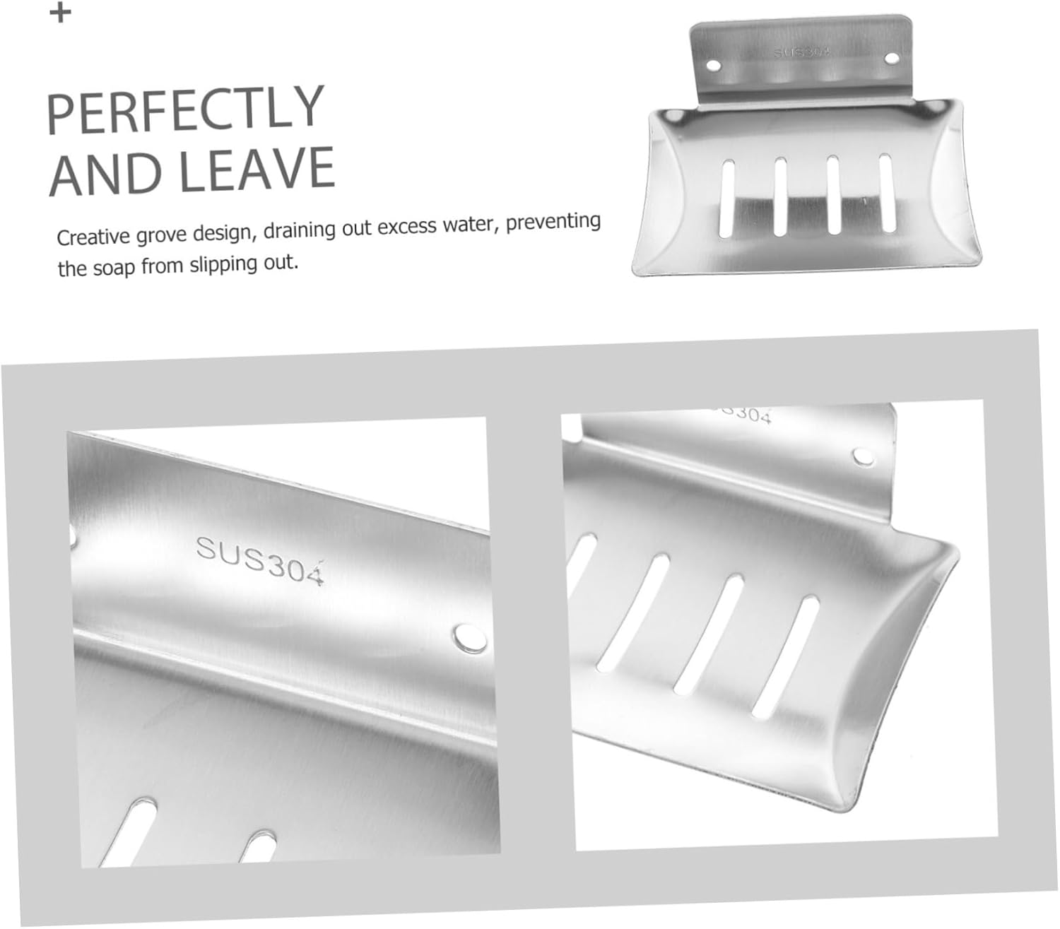 Hoement Self Draining Soap Dish Wall Mount Pedestal