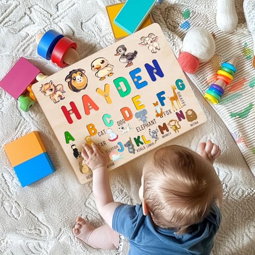 Personalized Wooden Name Puzzle for Baby 1-3 Years