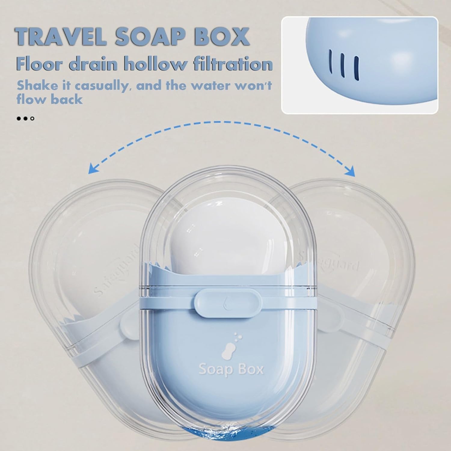 Bar Soap Travel Case with Lid and Draining Layer