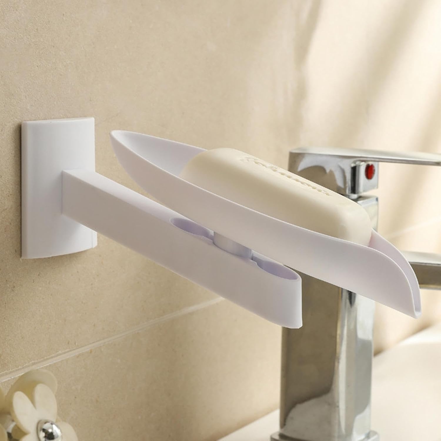 GLANSI Soap Dish Holder - Leaf Drain Soap Rack 1