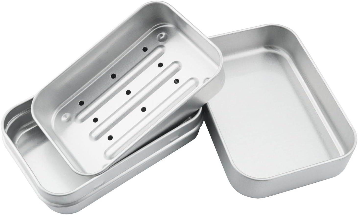 YHXiXi Aluminum Soap Dish with Lid and Drip Tray