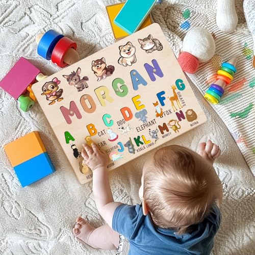 Personalized Wooden Name Puzzle for Toddlers 1-3 1