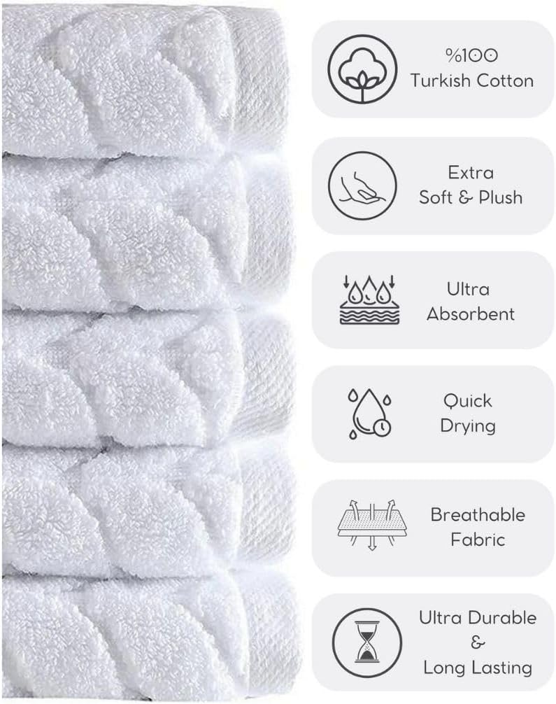 BAGNO MILANO Turkish Bath Towel Set - Charcoal Quick Dry Plush Towels