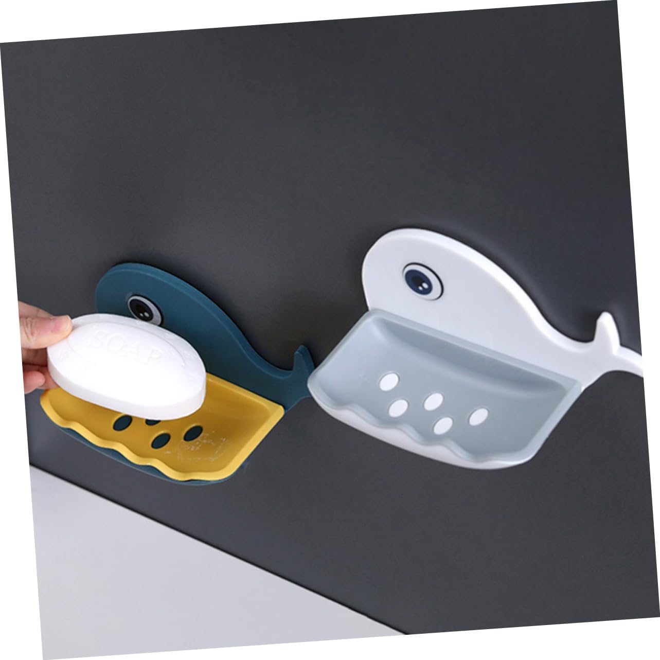IMIKEYA Adorable Whale Soap Dish Wall Holder