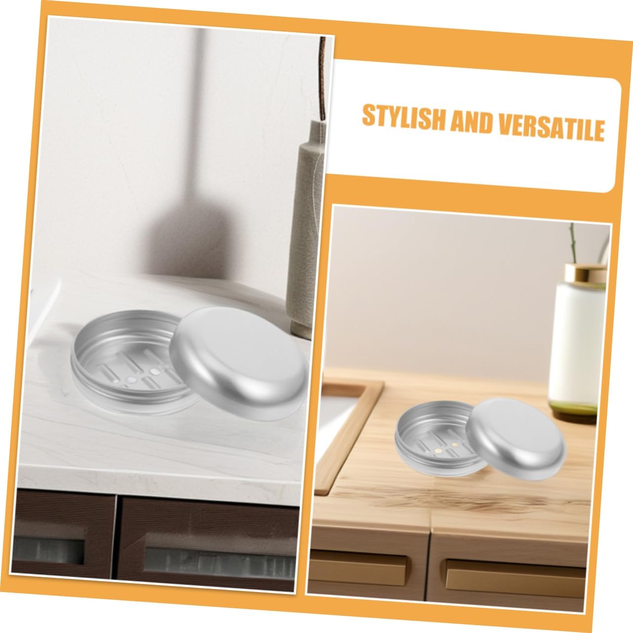 Zerodeko Round Soap Case Aluminum Soap Holder