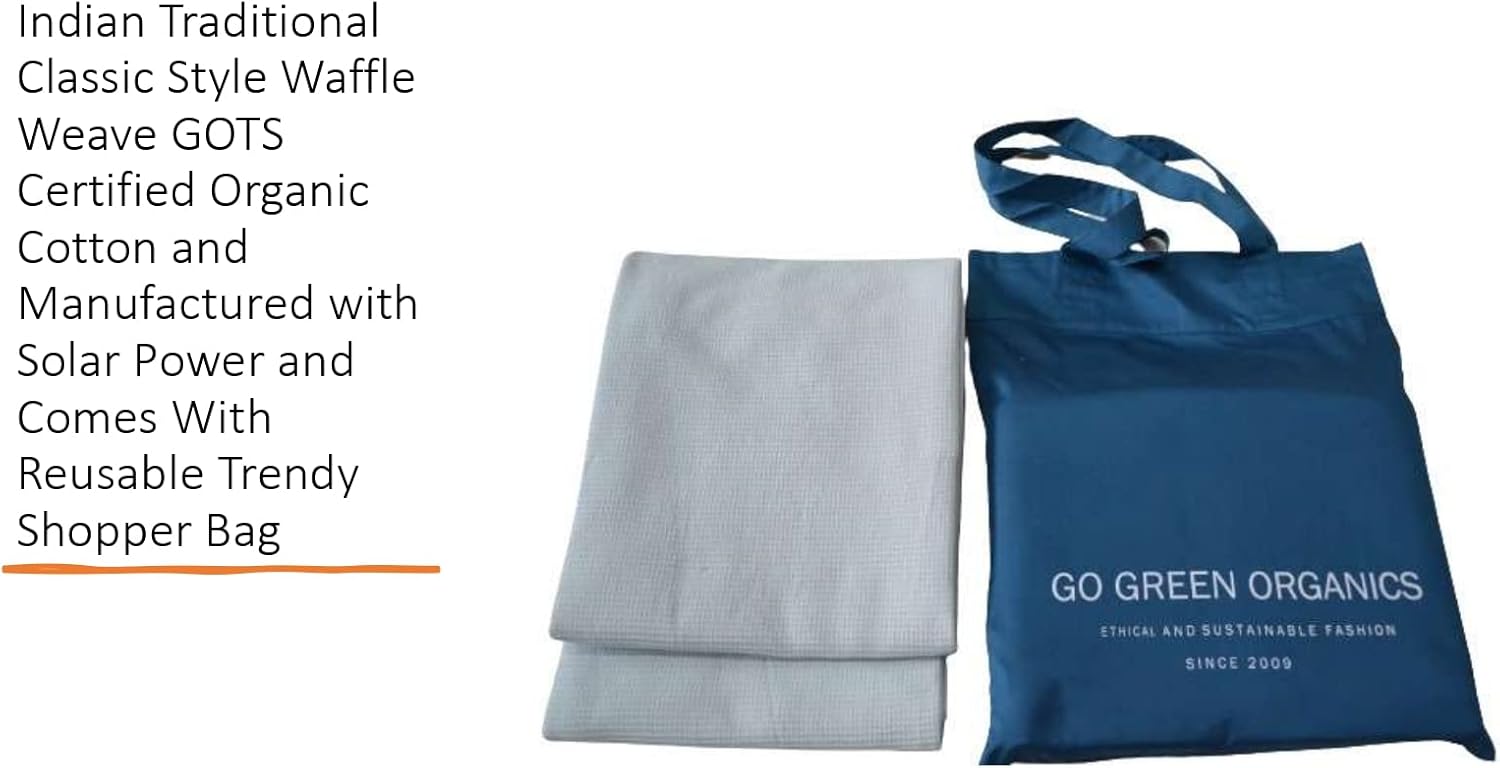 GO GREEN ORGANICS Waffle Bath Towel Pack of 2
