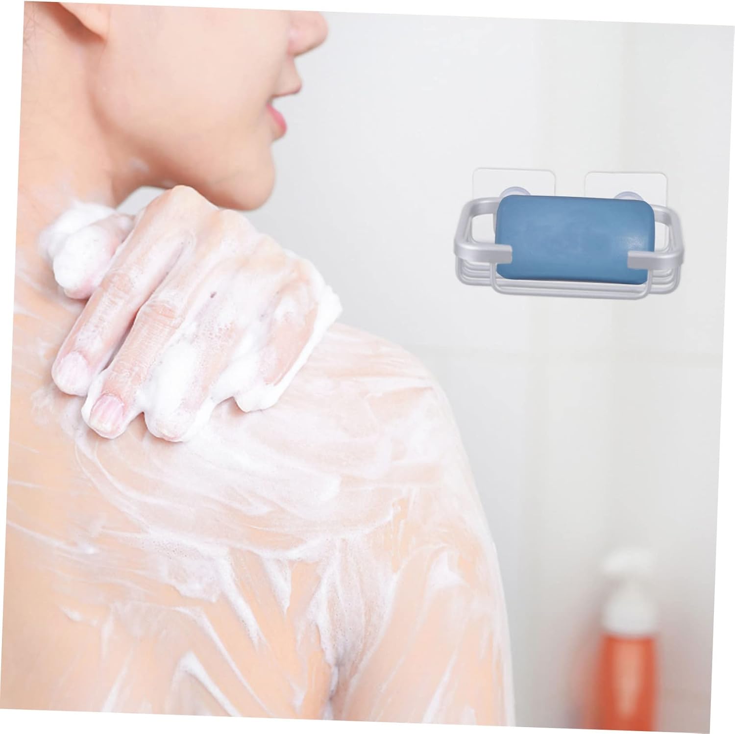 ETHZZLE No-Punch Wall Mount Soap Holder Silver