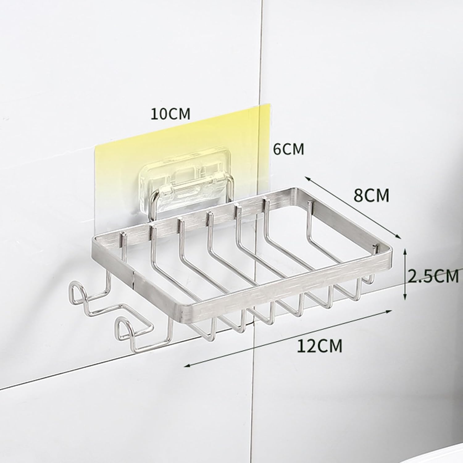 Grebest Stainless Steel Soap Dish with Hooks