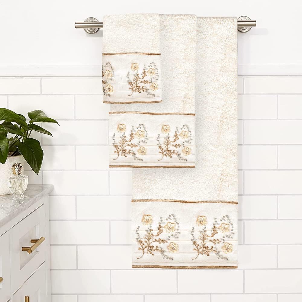 Popular Bath 3-Piece Towel Set Bloomfield Beige