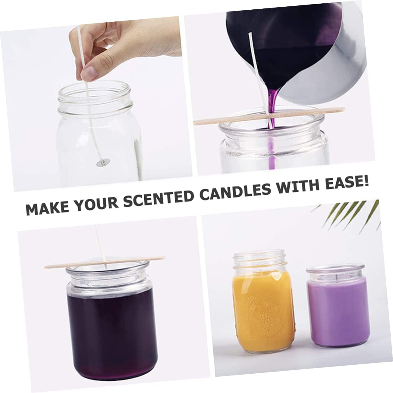 BELLIFFY 70pc Star Shaped Candle Jars with Wicks and Holders
