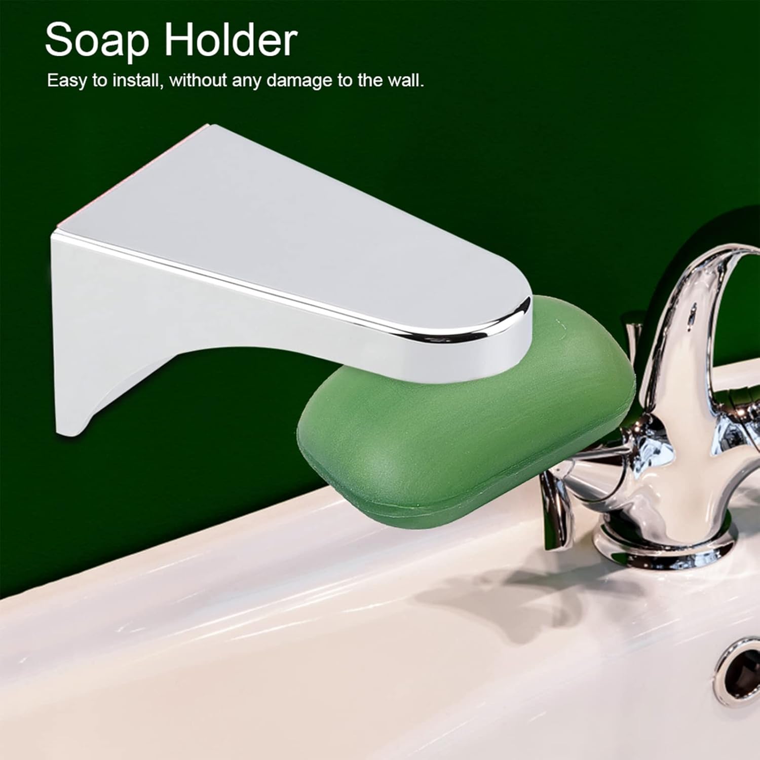 Magnetic Soap Holder Space-Saving ABS Self Adhesive Bathroom Sink Hanger