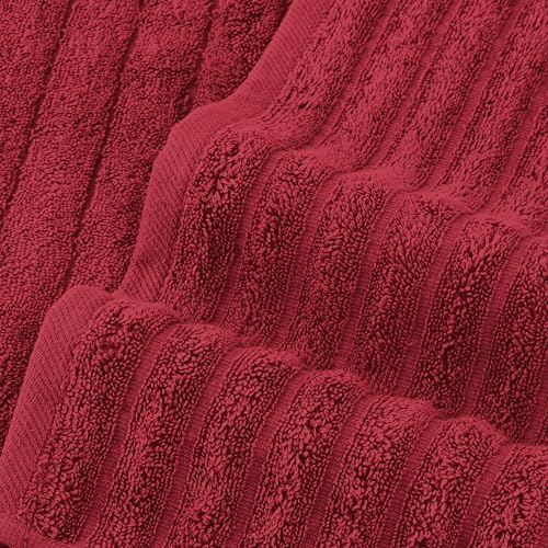 Elegant Comfort Turkish Cotton 6-Piece Bath Towel Set Burgundy