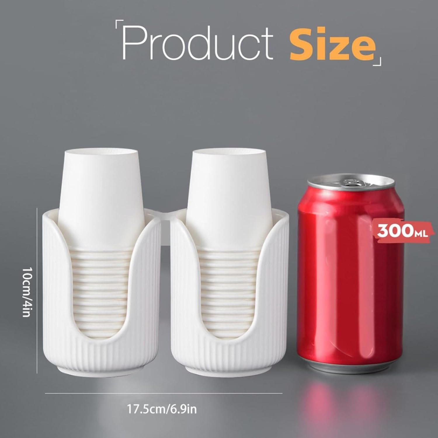 AOIROE Plastic Bathroom Cup Dispenser with Vertical Stripes