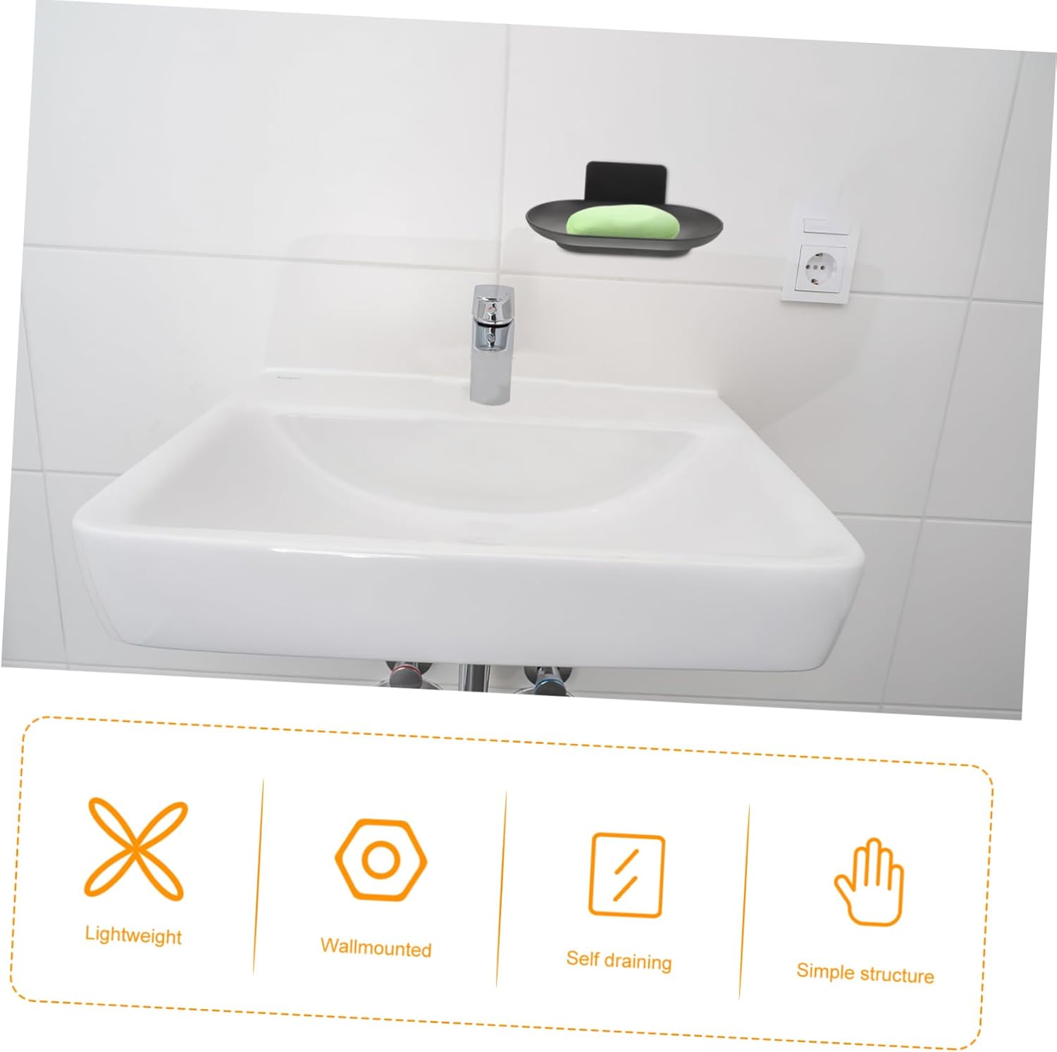 Hemoton Wall Mounted Soap Dish with Efficient Drainage