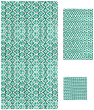 Boanket Aqua Flowers 3-Piece Towel Set for Bathroom and Hotel
