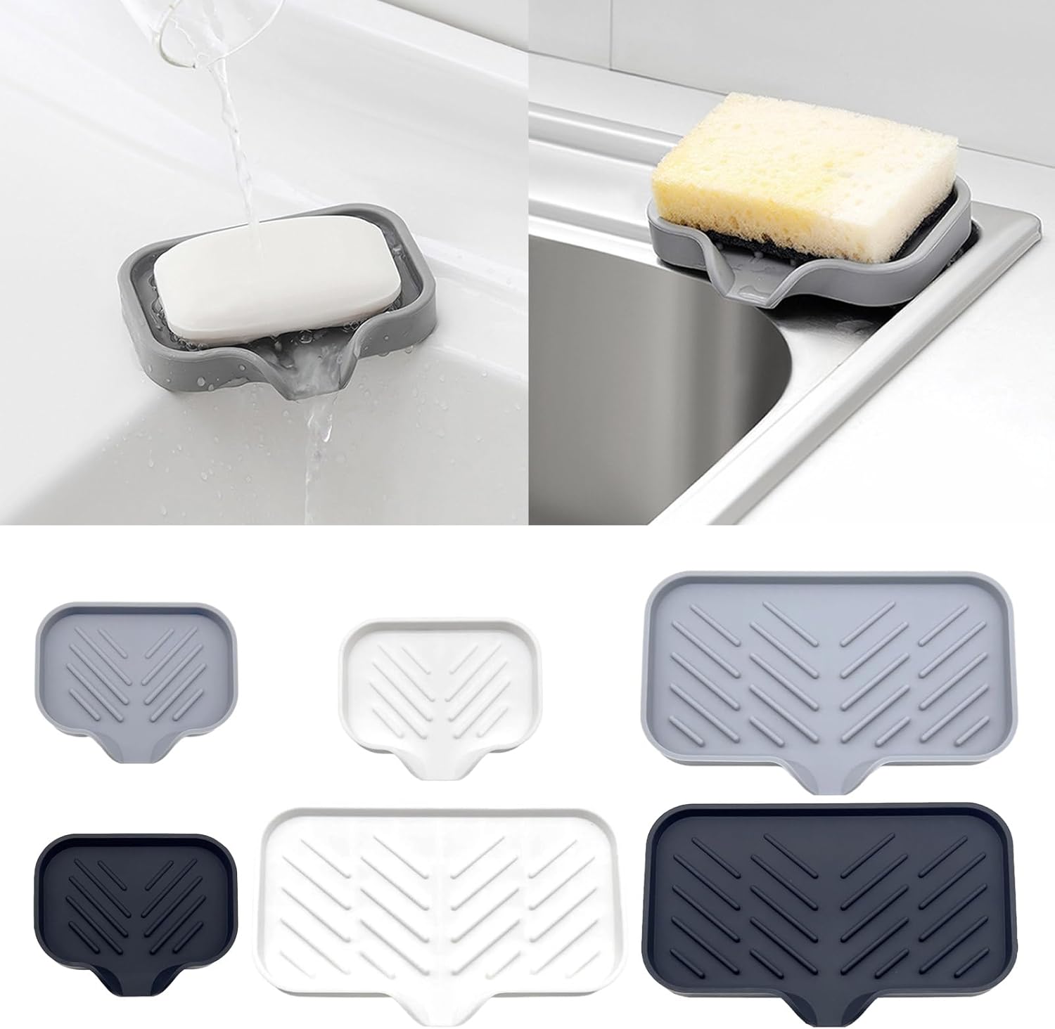 ZMYING Portable Silicone Soap Tray for Bathroom and Travel