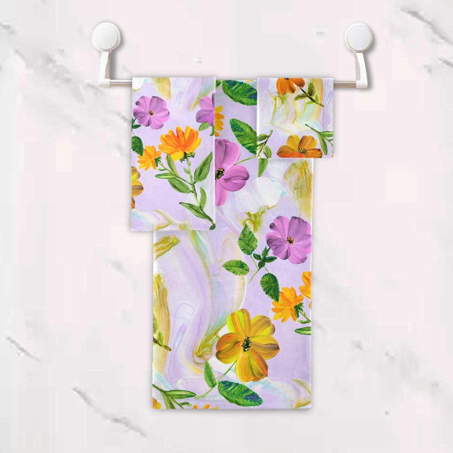 Senya Flower Bath Towels Set of 3 1