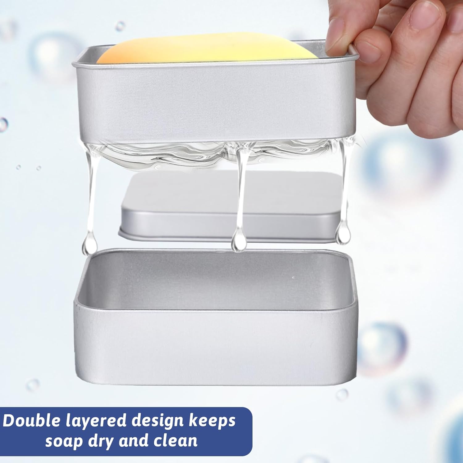 Durable Aluminum Soap Case with Lid for Travel