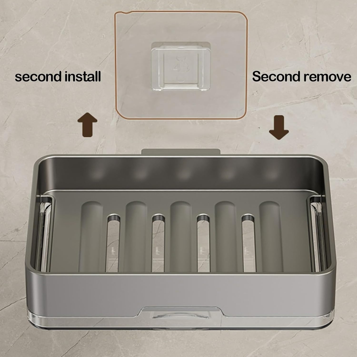 Wall-Mounted No-Punch Soap Box with Suction Cup