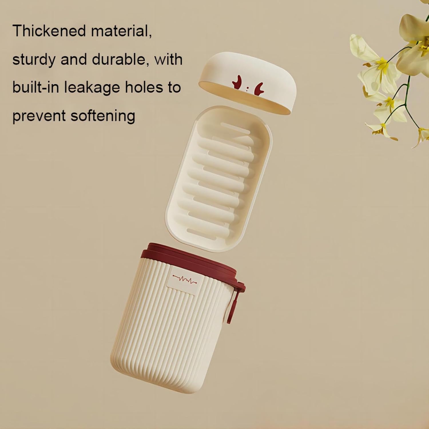 Leakproof Bar Soap Travel Case with Lid - 4 Size White