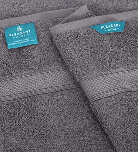 Pleasant Home 6 Piece Bath Towel Set in Grey
