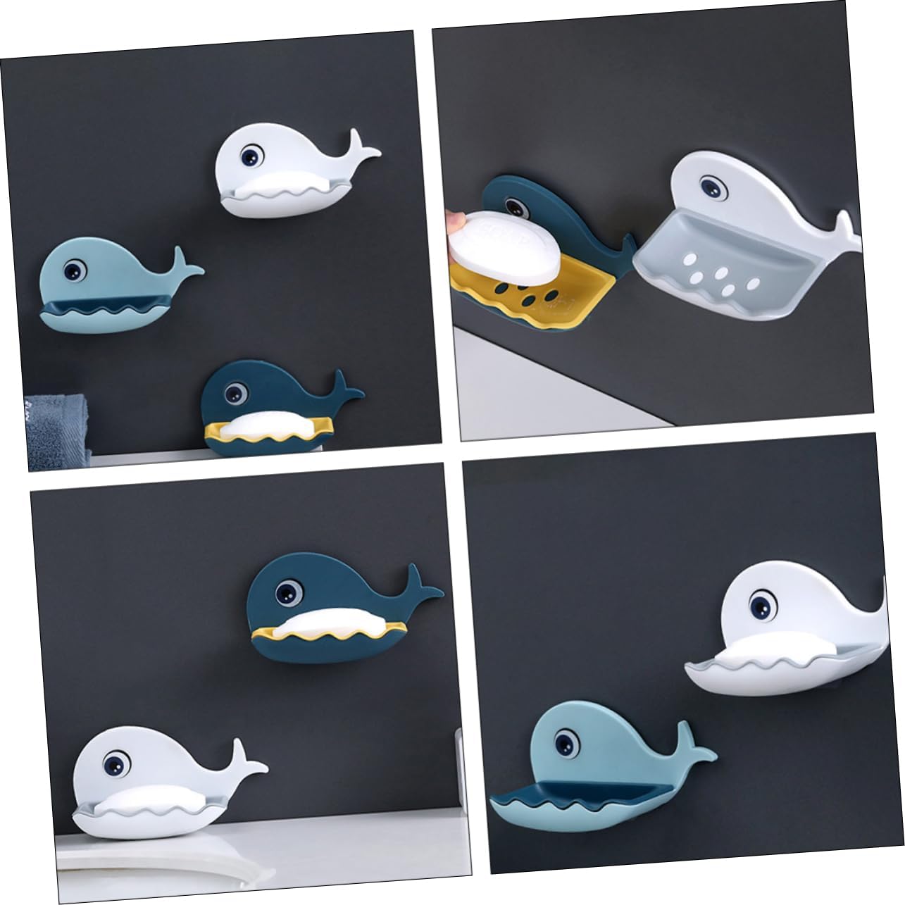 IMIKEYA Whale Shape Soap Holder Wall Mount