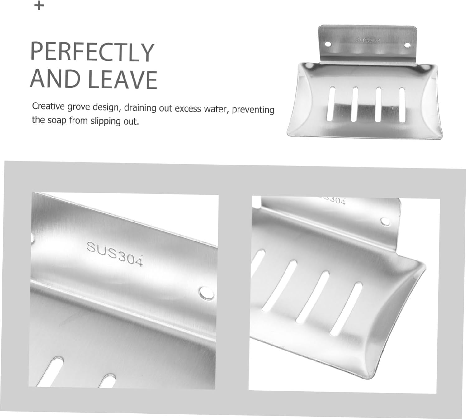 Luxshiny Wall-Mounted Soap Holder with Silver Design