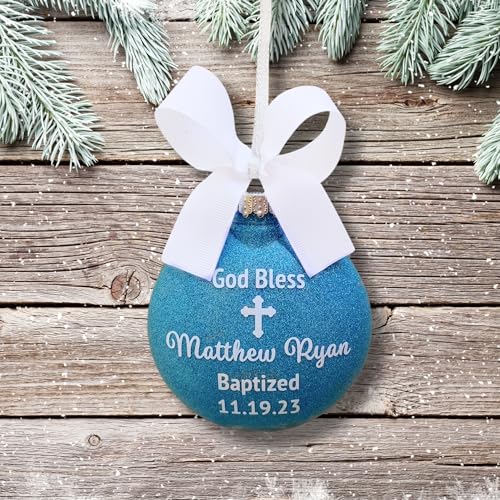 Personalized Baptism Ornament for Boys 2025