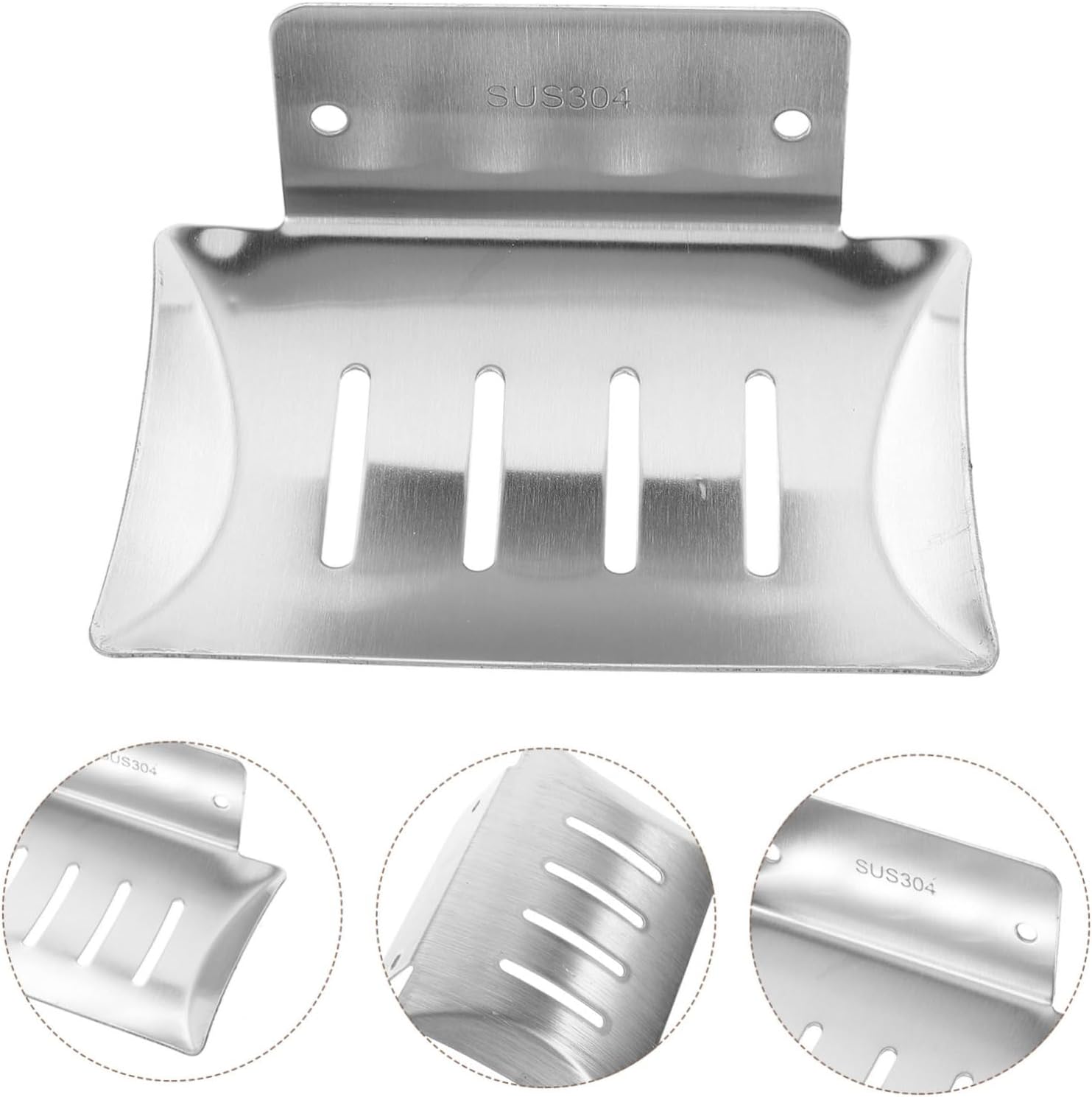 Luxshiny Creative Silver Soap Holder Wall Mount